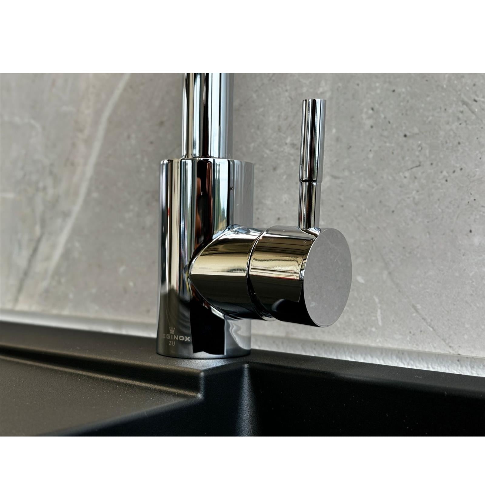 Reginox Salina CH Single Lever Square Neck Chrome Kitchen Mixer Tap